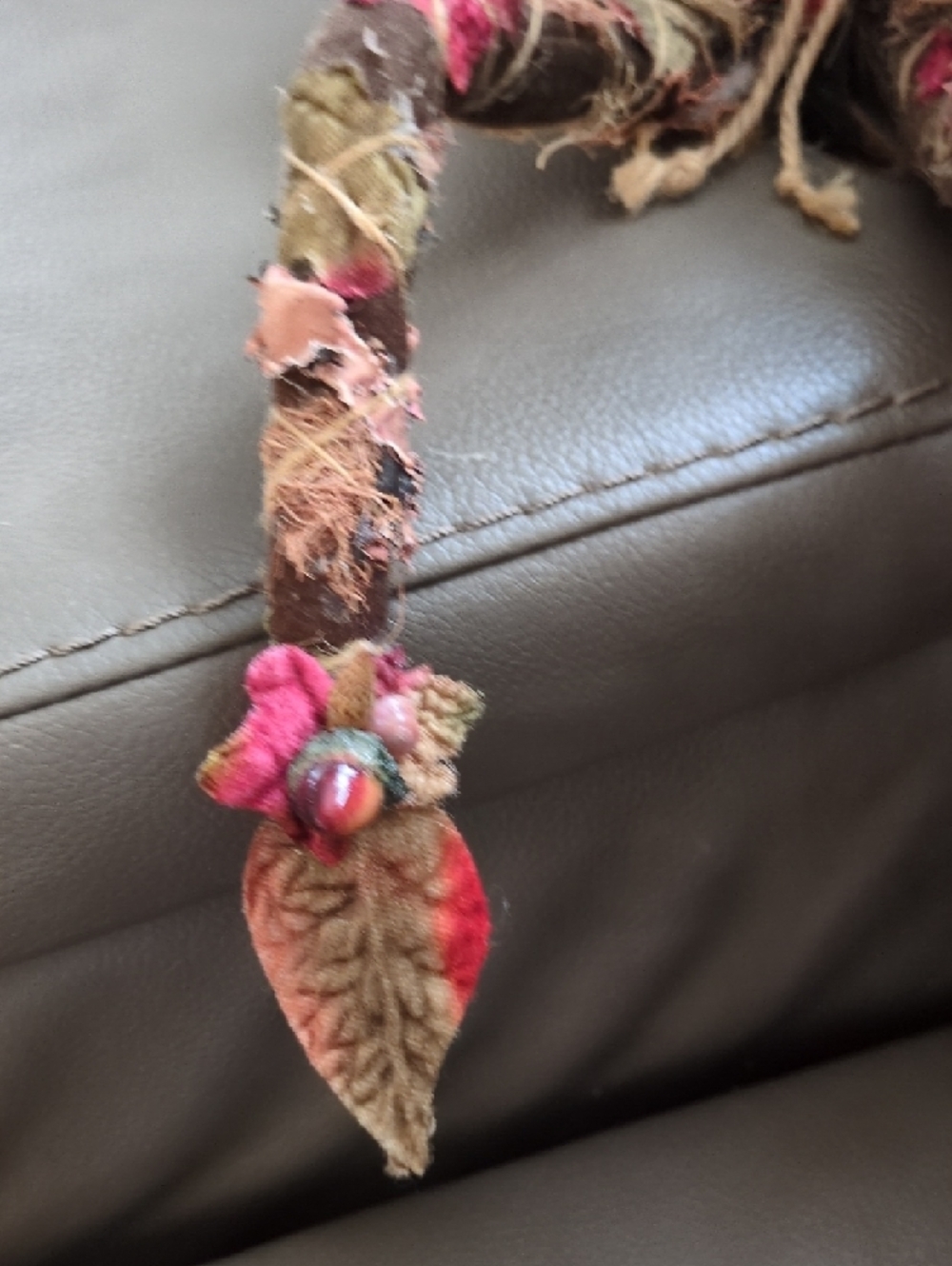 Handcrafted Fairy Doll with Leaf Wings - Brown & Rust Accents - Picture 5 of 7